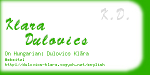 klara dulovics business card